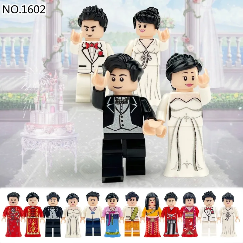 Muñeca de Boda 1602, Modelo Xiangjiang, para Niños, para Armar y Decorar, Pequeños Regalos, Juguete de Partículas Pequeñas, Cabeza de Novia con Hanfu