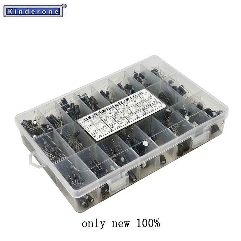 24Specifications500One Electrolytic Capacitor Classification Box Kit Range0.1uF - 1000uF