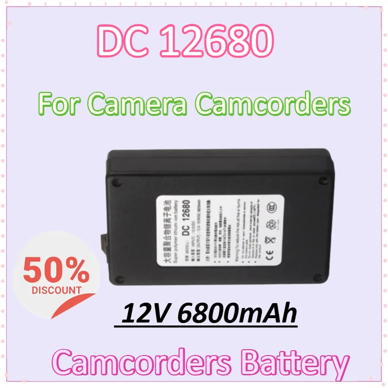 

DC 12680 12V 6800mAh Battery Pack Super Rechargeable Portable Polymer Lithium Battery Cell for Camera Camcorders High Qualty