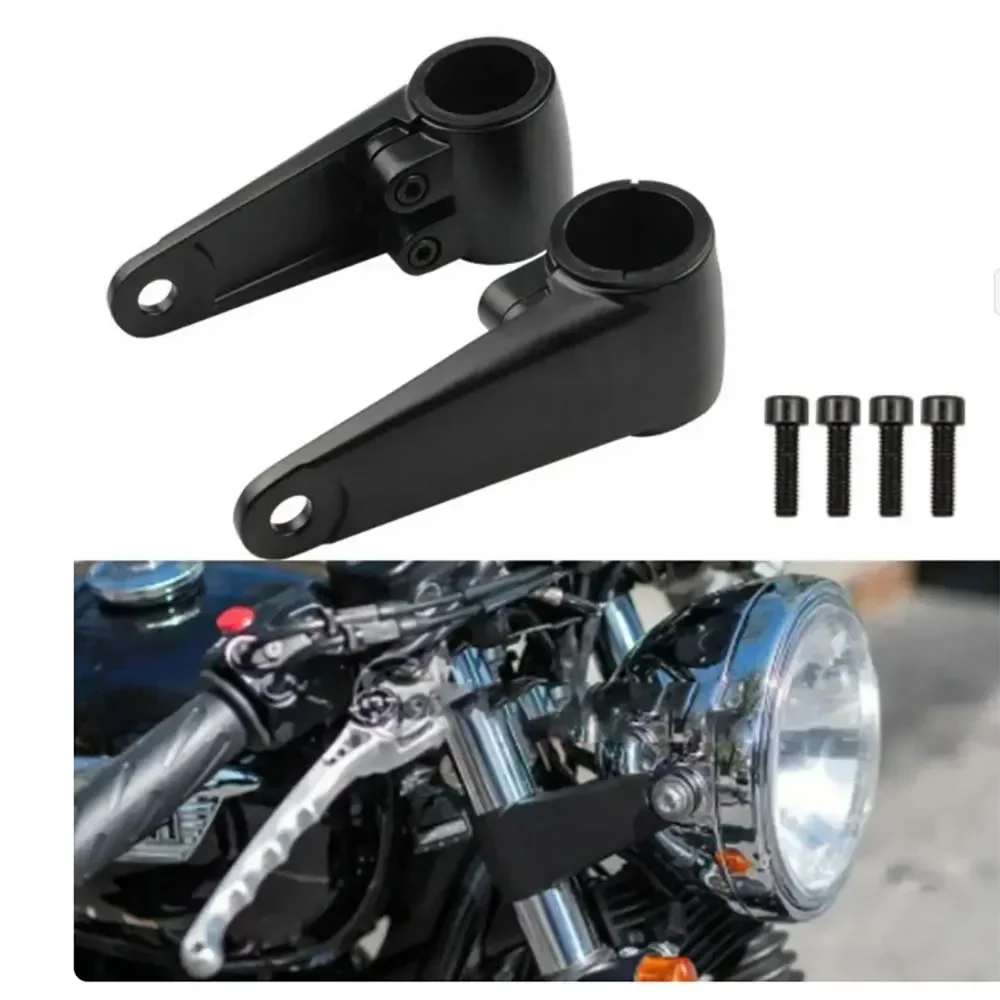 2Pcs Motorcycle Front Fork Headlight Mounting Bracket Modified Accessories Fit for Halley Motorcycle Sports Car Off-road Vehicle