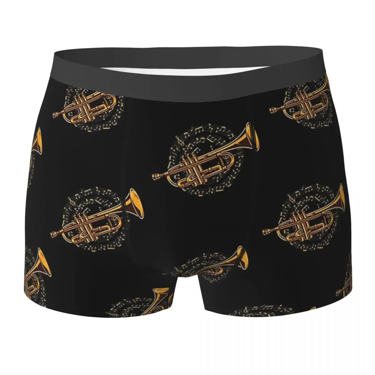 Boxer Underpants Shorts Trumpet Trumpeter Sheet Music - Trumpet Player Musician Panties Male Soft Underwear for Homme Man Gift