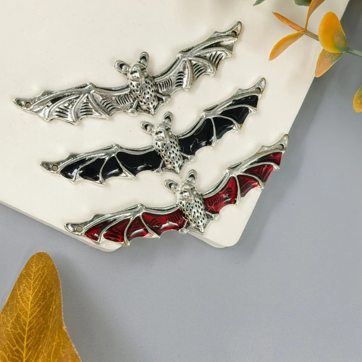 5Pcs Antique Silver Color Bat Charms Pendant For DIY Handmade Making Necklace Earrings Decoration DIY Accessories