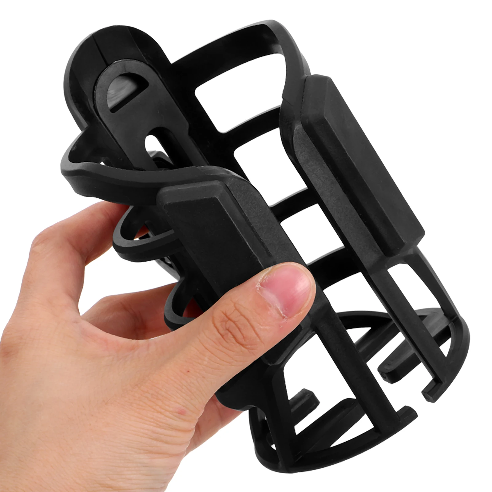 

Beverage Holder Bike Cup Rack Cage for Motorcycle Handlebar Water Bottle Black Lightweight Universal Sturdy Grip Suitable