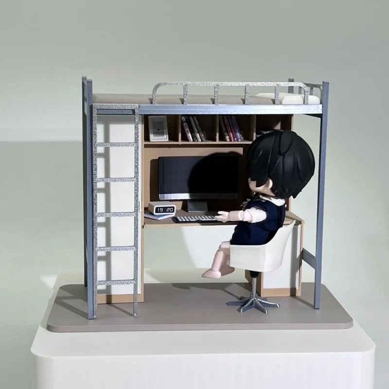 

2025 New Plastic Original Miniature Furniture University Dormitory Bed Miniature Model Multi functional Home Decoration