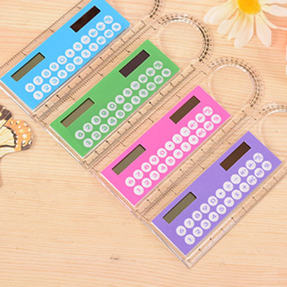 

Mini 10Cm Ruler Calculator Cute Portable Dual Function Device for Children Study Office Organization Supply Ruler Calculator