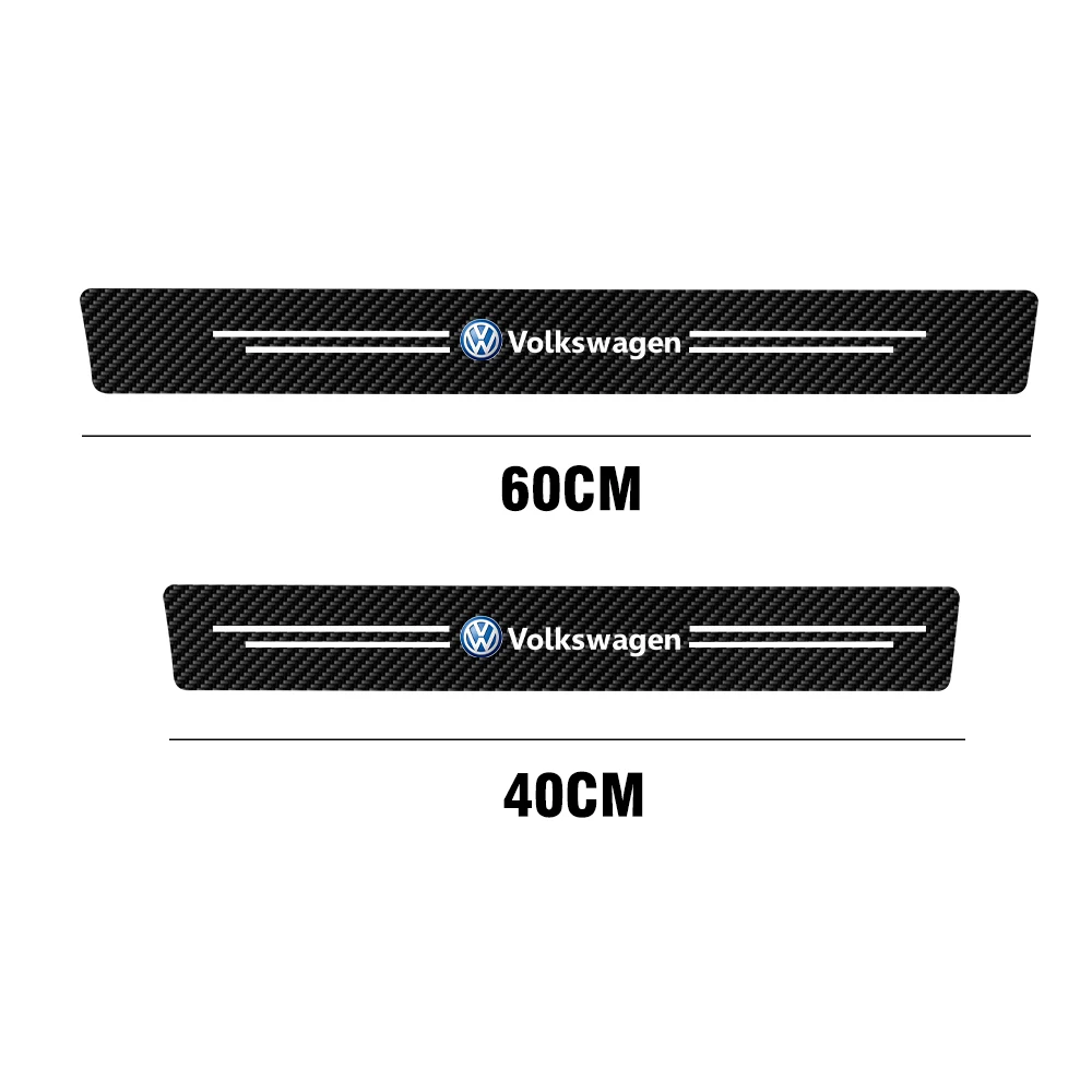 Leather Carbon Fiber Rline Logo Car Door Sill Guard Sticker For Volkswagen VW R GTl Beetle Jetta Mk6 Golf Passat b5 Polo Touareg