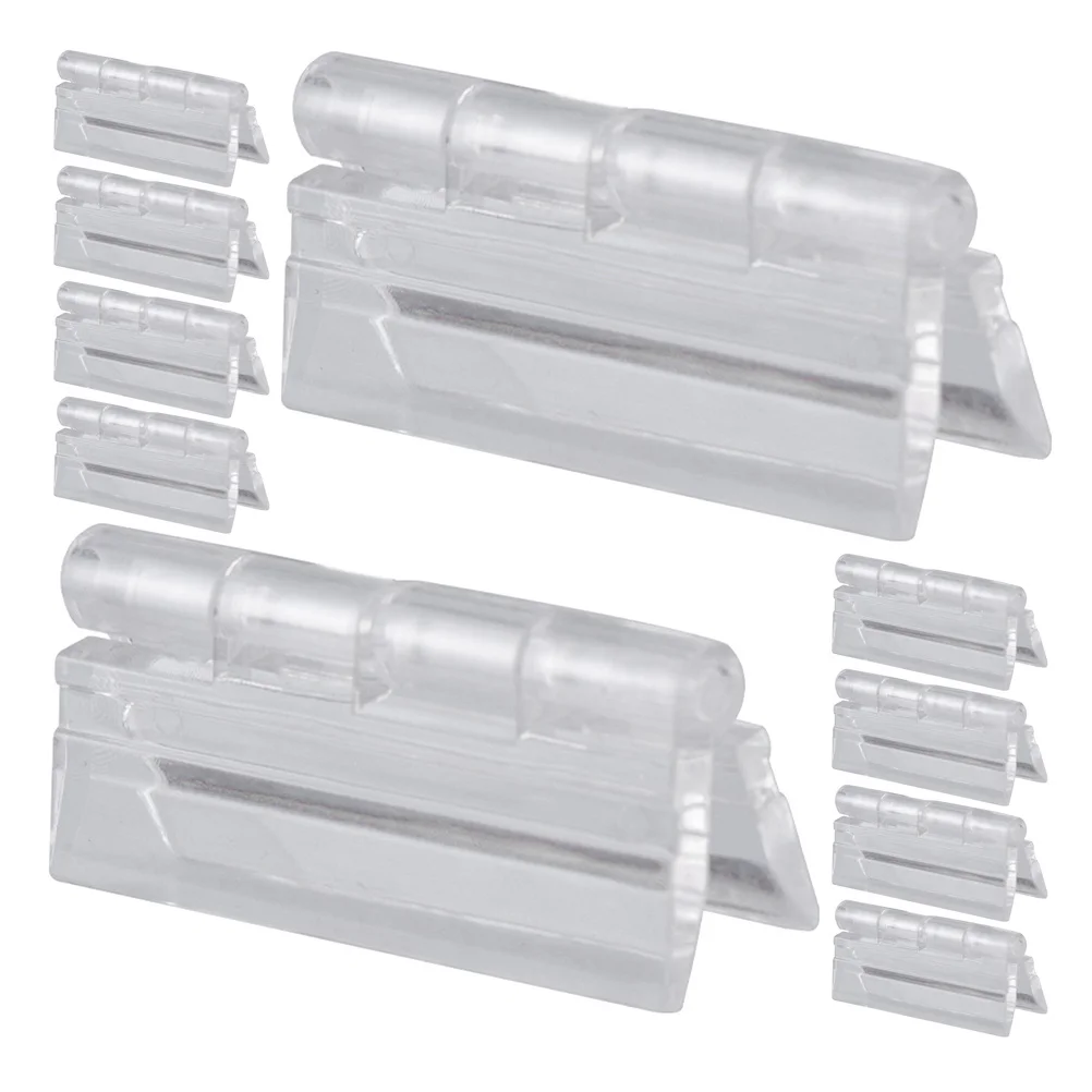 

12pcs Transparent Plastic Cabinet Hinges Clear Mini Folding Hinge Small Box Hinges For Drawer Jewelry Craft Durable Surface