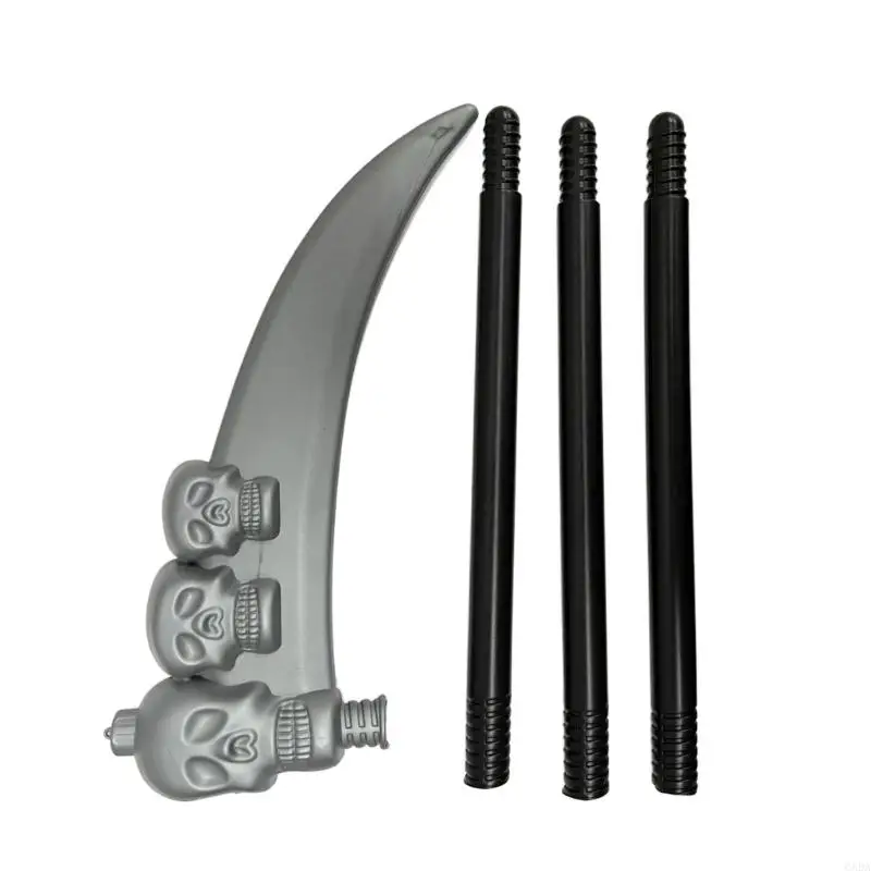 Grim Reapers Scythe อาวุธปลอม Skull Faux Scythe Blade Sickles ของเล่นสำหรับแกล้งทำเป็น 6XDA