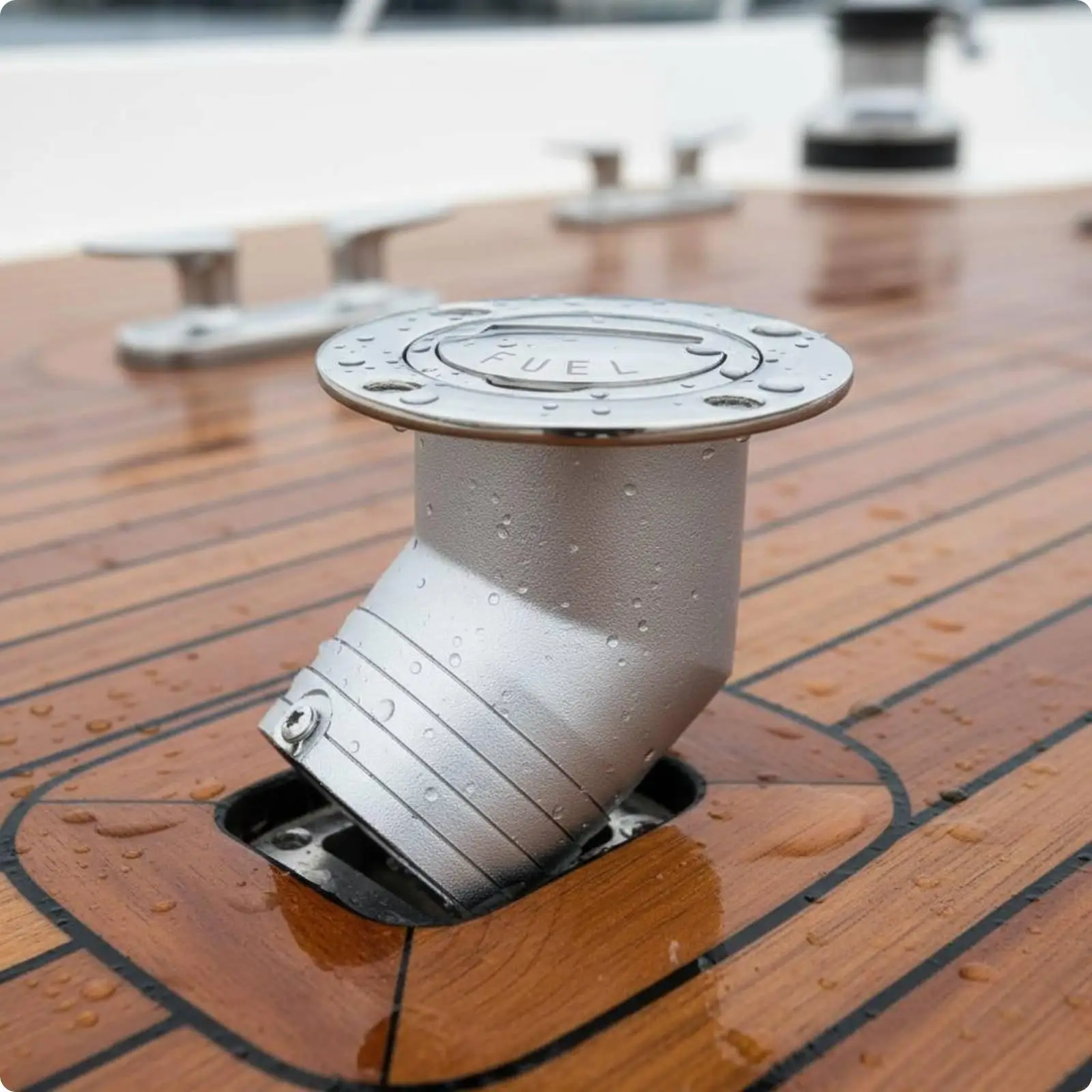 Marine Fuel Filler Cap 316 Stainless Steel Angled Petrol Deck Neck Secure Refill for Boat RV Owners view 5