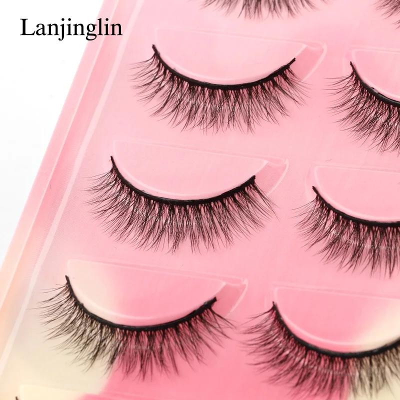 Faux Cils 3/5Pairs 3D Mink Lashes Natural Long False Eyelashes Wispy Fluffy Fake Eyelash Makeup Tool Extension Lashes maquillaje