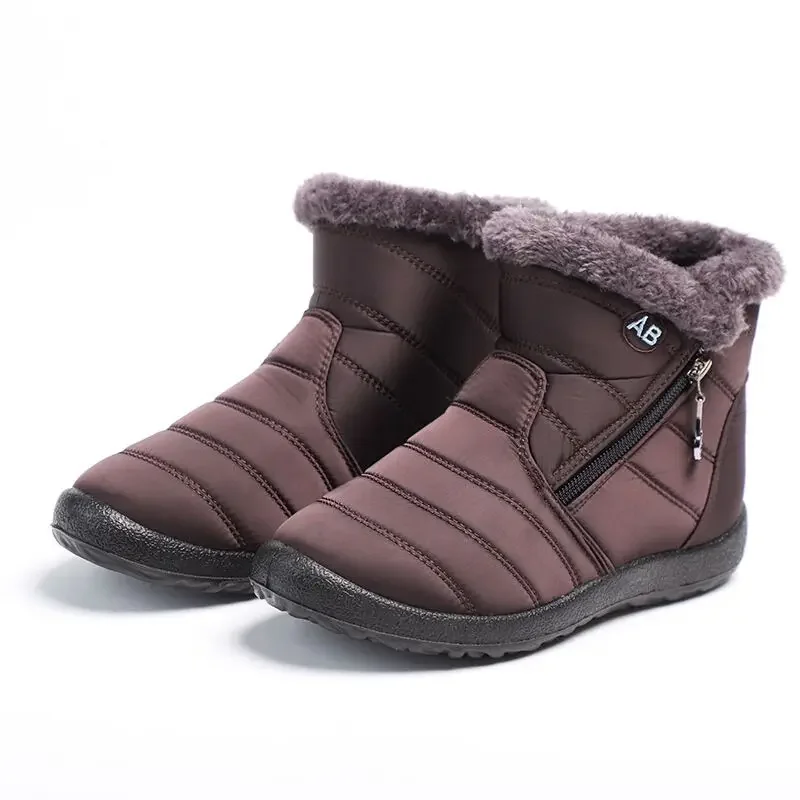 Warme Winter-Schneestiefel aus Plüsch für Damen, rutschfest, bequem, leicht, geeignet für High-Top-Wanderschuhe bei kaltem Wetter