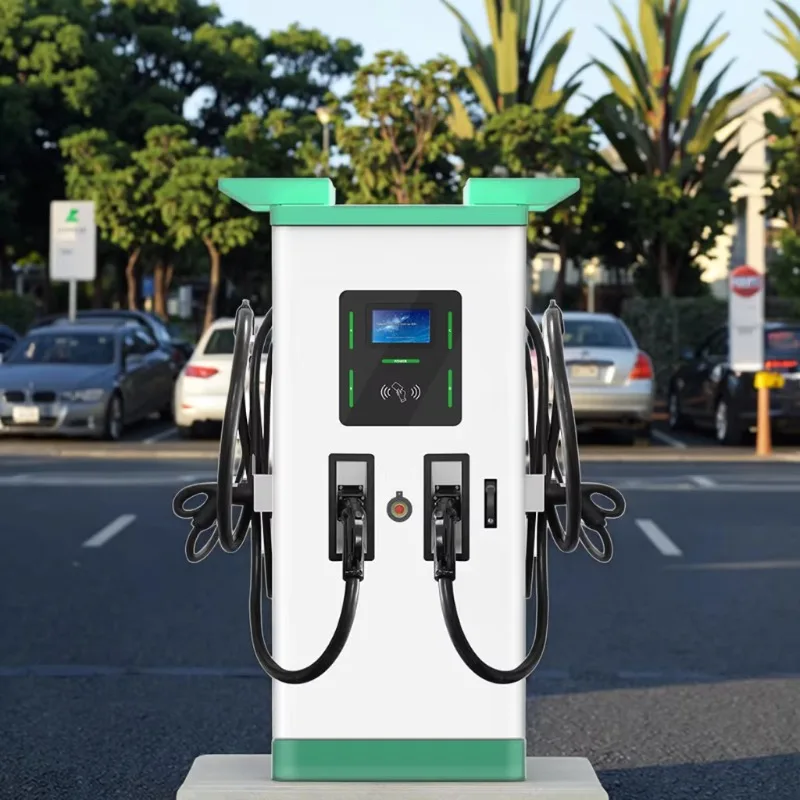 

Зарядная станция постоянного тока для электромобилей, 140 кВт, с двумя разъемами CCS2, настраиваемая, коммерческая, с ЖК-экраном, RFID, 4G, OCPP