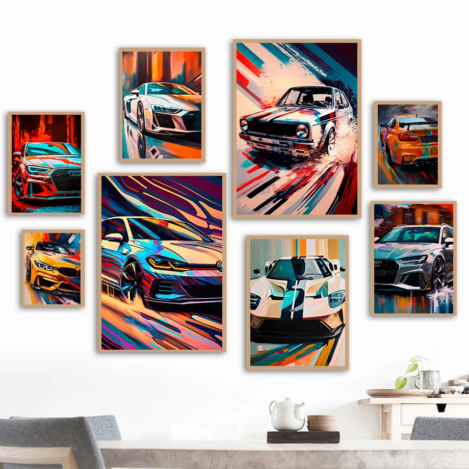 

Individuality Car Posterv Supercar Abstract Car Wall Art Canvas Painting Nordic Poster Dormitory Bedroom Living Room Decor