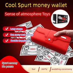 Cool Spurt Money  Wallet, Electric Toy, Cash, Red Envelope, One-button Spray, Decompression Toy, Wedding Bar Props   Prank Toys