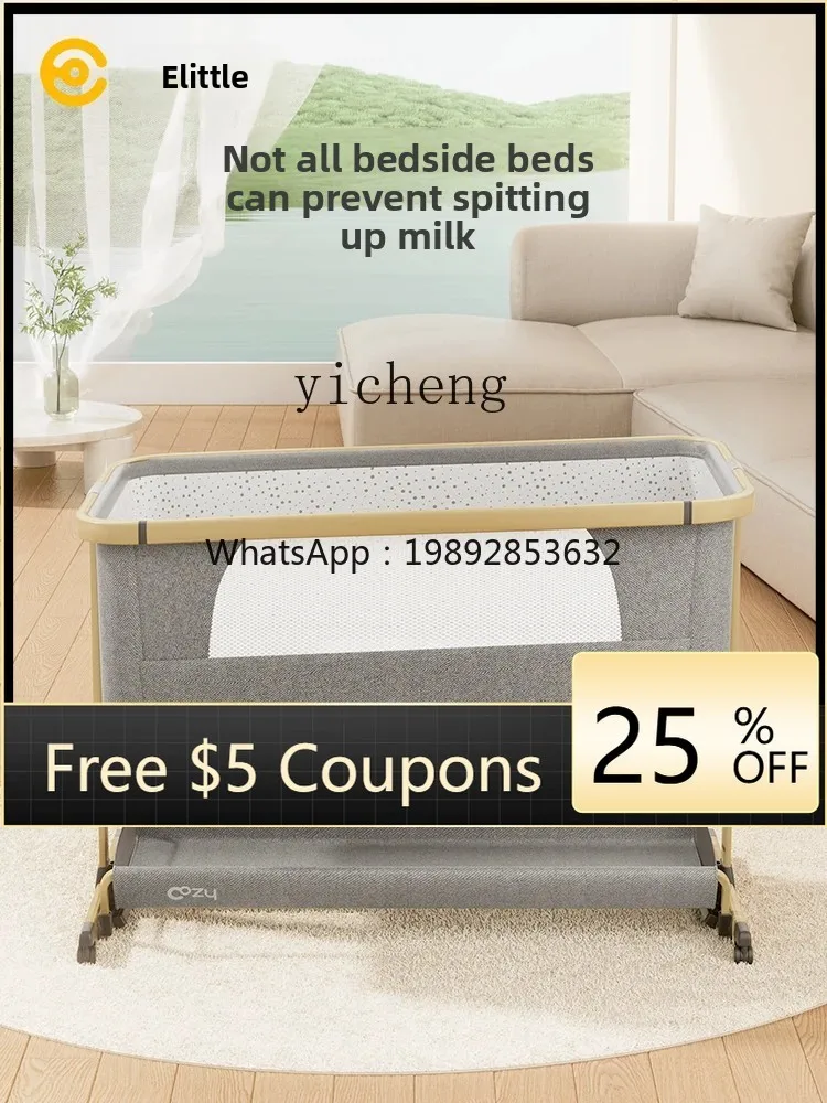 

ZZ Baby Crib Folding Baby Portable Mobile Newborn Splicing Bed