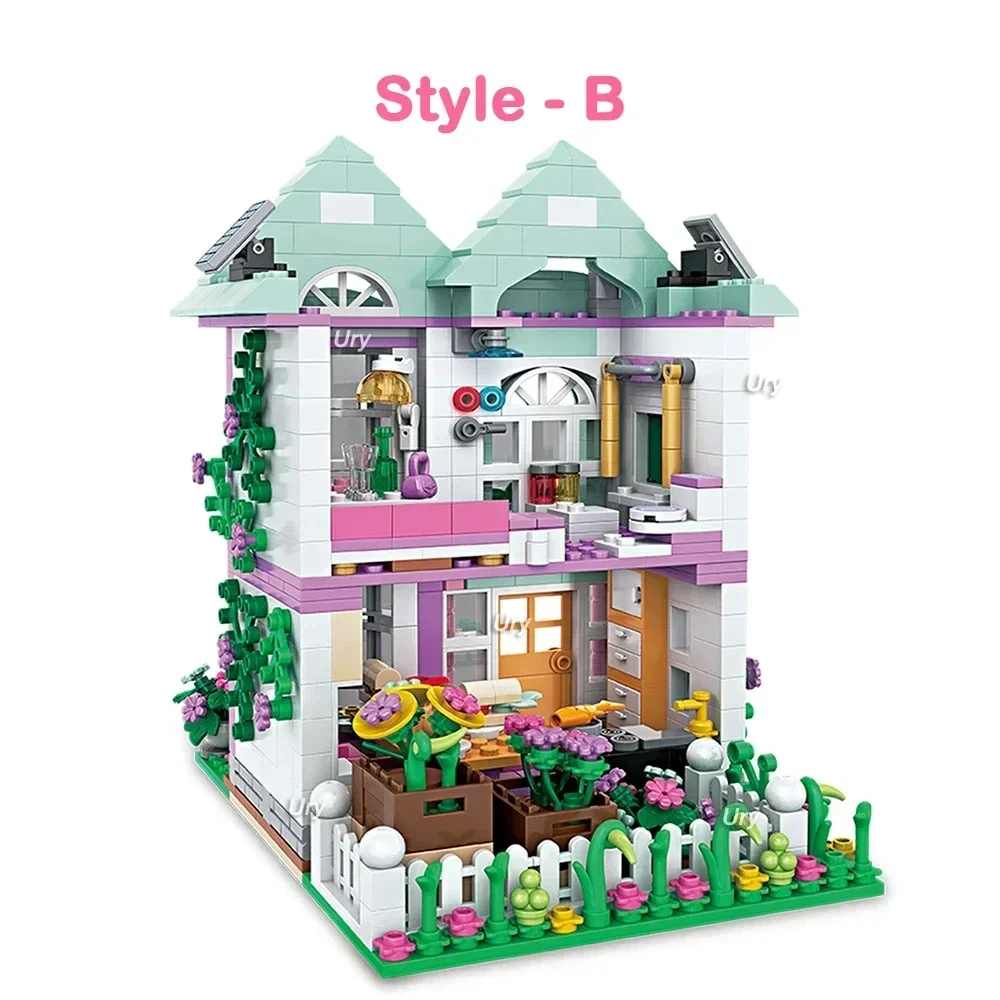 Fairy Tale Flower House MOC Architecture Building Bricks STEM Educational Learning Toys Kit Creative Construction Kids Gift