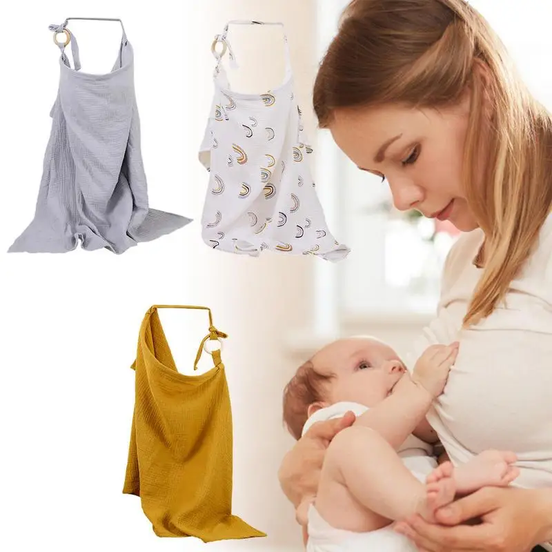 ผ้าคลุมให้นมสําหรับให้นมบุตรแม่ Travel Outing Baby Feeding Nursing Cover Breathable ให้นมบุตรผ้ากันเปื้อนแบบปรับได้