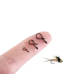 50Pcs/Lot Quick Change Fishing Snap No Knot Fast Easy Fly Hook Lures Snap Stainless Steel Clip Link Lock for Flies Jigs Lures