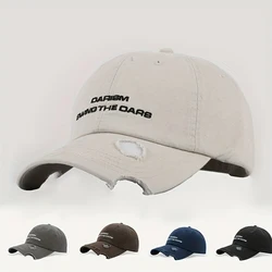 New Ba style street brim with holes and notches, hip-hop baseball cap, unisex European and American embroidered duckbill cap