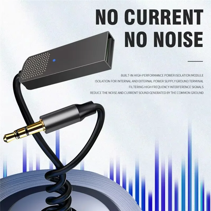 ABMF-Bluetooth 5.2 Penerima Audio Dongle Stereo USB Ke 3.5Mm AUX Jack Bebas Genggam Nirkabel Mobil untuk Amplifier Speaker Kit Mobil