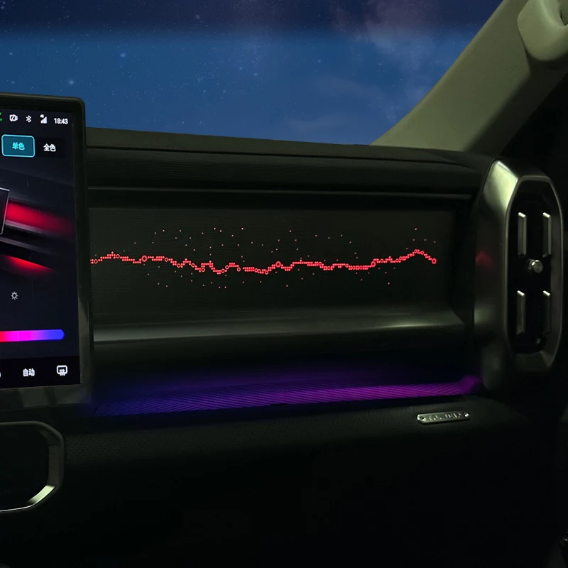 

For Chery Jetour Traveller T2 2023 2024 Car Co-pilot Starry Sky Light Panel Special Ambient Light 64 Color Tuning Accessories