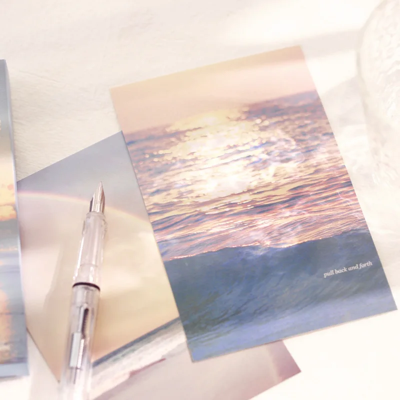 30 Pcs/Set Sparkling Light Series Postcard Creative Dreamy Scenery INS Style Greeting Cards Gift Message Card