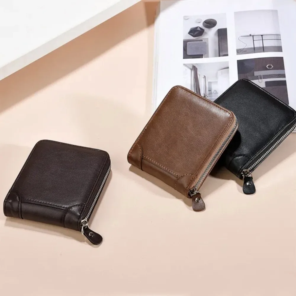 المحمولة بو الجلود الرجال المحفظة سستة مع عملة جيب حامل بطاقة محافظ متعددة الوظائف محفظة نسائية للعملات المعدنية الرجال