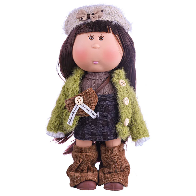 Boneca fofa de 24 cm com roupas de pele normal 1/6 boneca terno vestir brinquedo para presente infantil