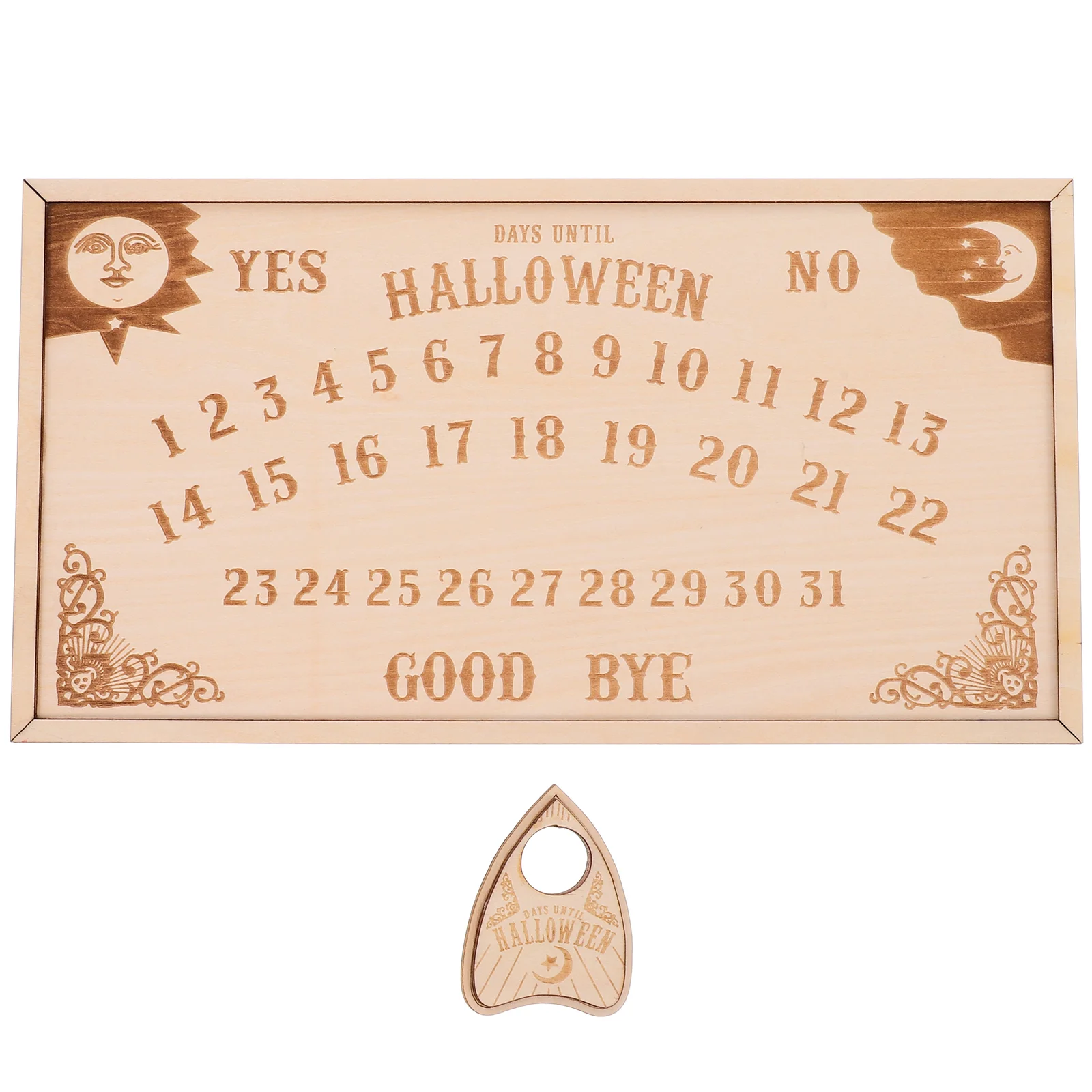 Magnetic Calendar Countdown to Halloween Decor 3000X1600X050CM Wood Home Board