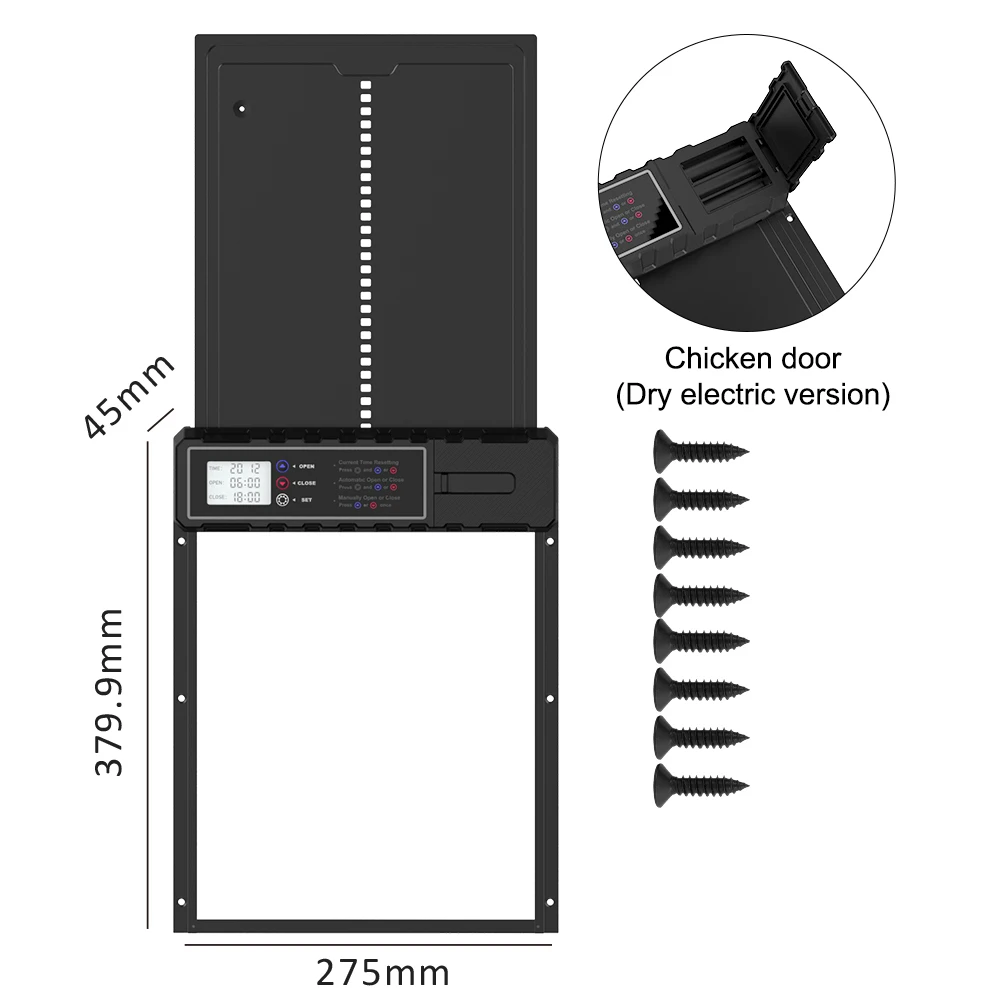 Upgraded Oversize Automatic Chicken Coop Door Opener, Full Stainless Steel  Improved Coops Door Opener with Timer, 3*AA Battery