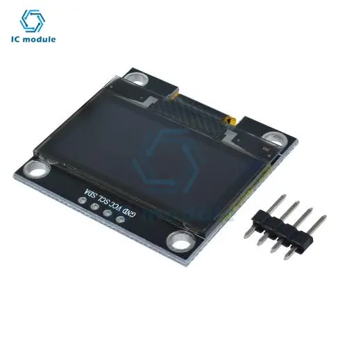 Imagem -05 - Módulo de Exibição Oled para Arduino Placa de Tela Lcd Serial Iic Branco Azul 128x64 12864 1.3 4pin