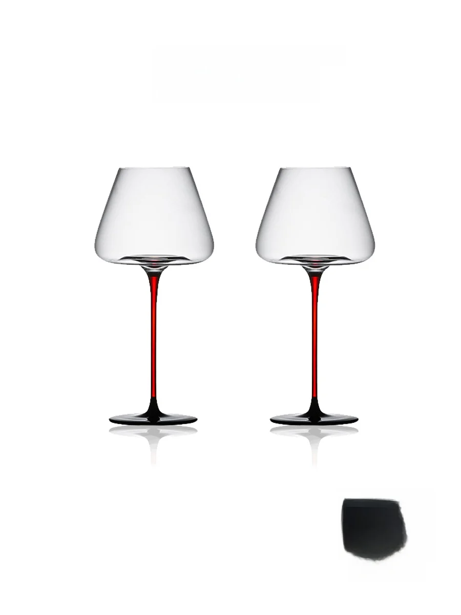 

Vias Burgundy Luxury Highball Glasses French Style Home Use Red Wine Set Crystal Glass Wine Cups Gift Set of 2 Handmade