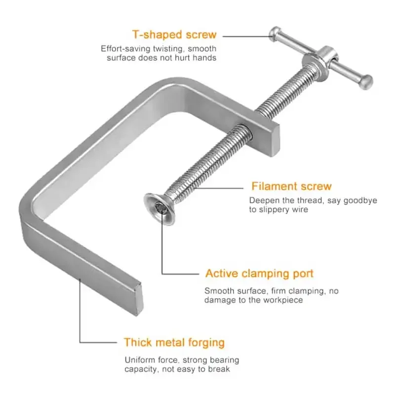 G-type Woodworking Fixture Steel Strong F-clip Board Flat Steel Clamping Device C-type Rocker Carpentry DIY Fixed Clip