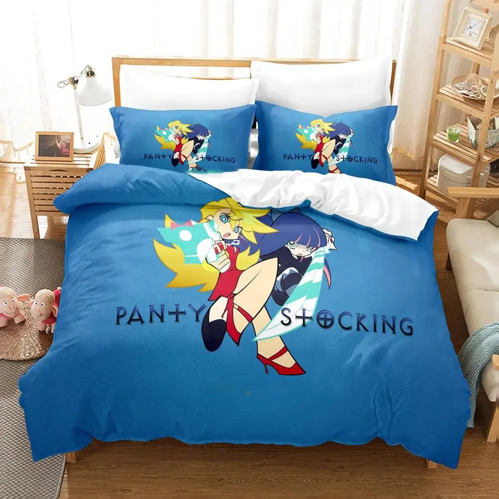 

Anime Panty Stocking Garterbelt Bedding Set Duvet Cover Bed Set Quilt Cover Pillowcase Comforter king Queen Size Boys Adult