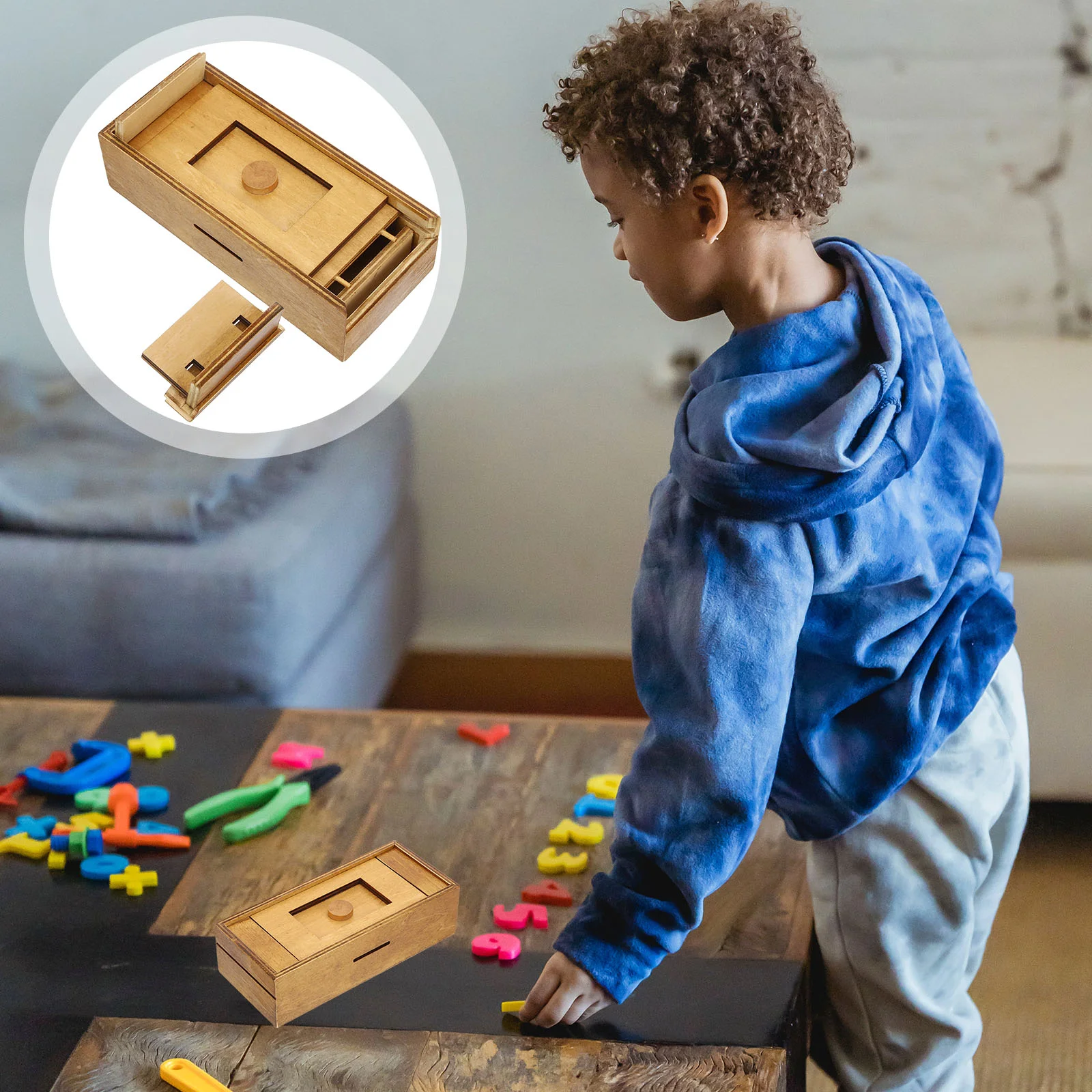 Trick Box Children's Toys Money Gift Puzzle Boxes for Cash Unique Holder Wooden Adults with Hidden Compartments Gifts