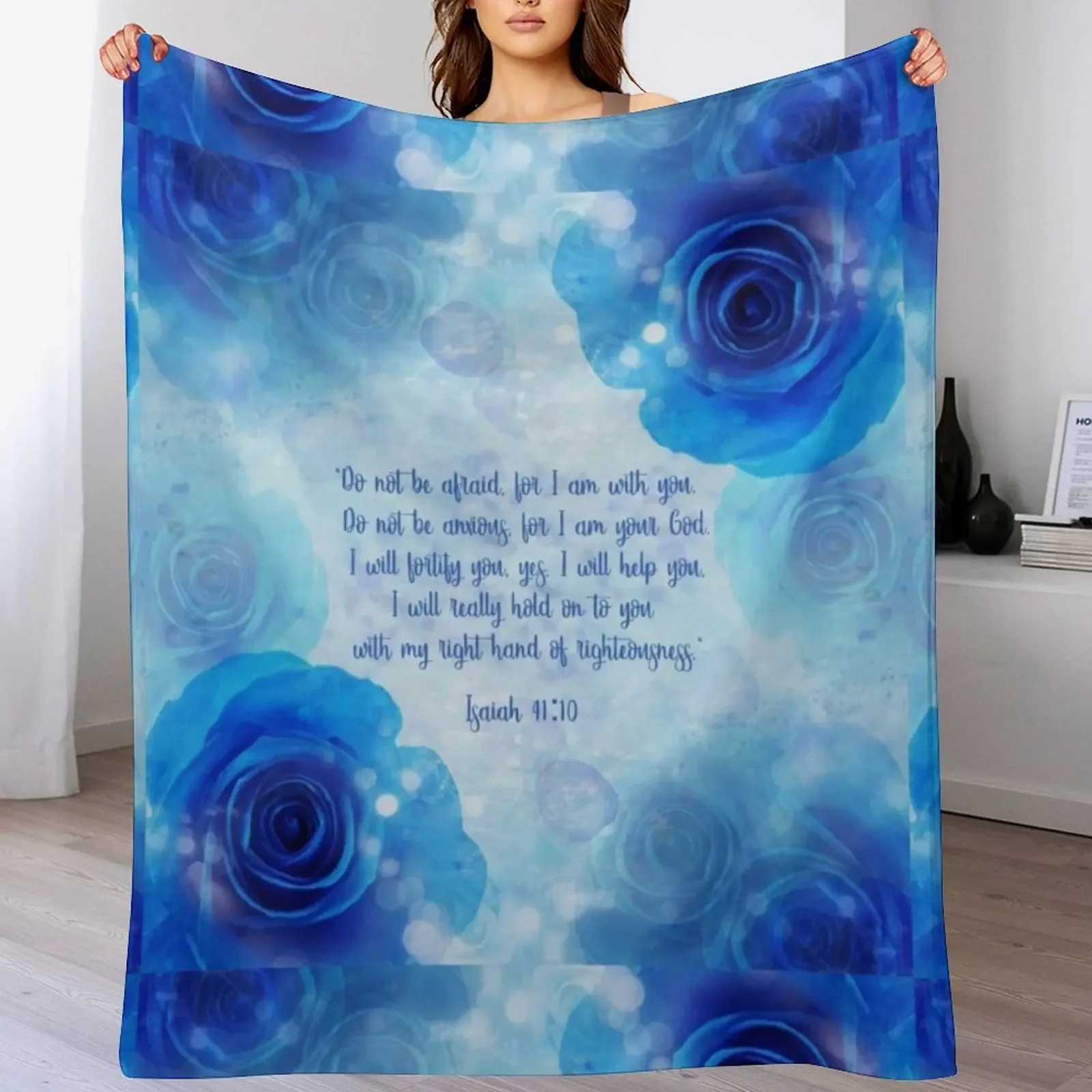 Isaiah 41:10 Throw Blanket Soft Warm Blanket Gift for Grandparents
