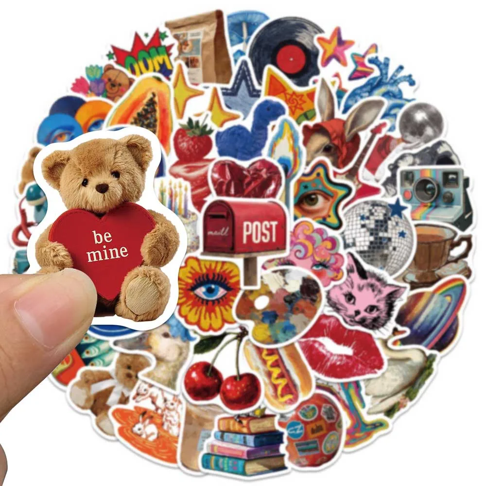 

50Pcs Vintage Y2K Stickers for Luggage, Skateboarding, Luggage, Refrigerator, Mobile Phone, Sailing, and Far Voyage Stickers