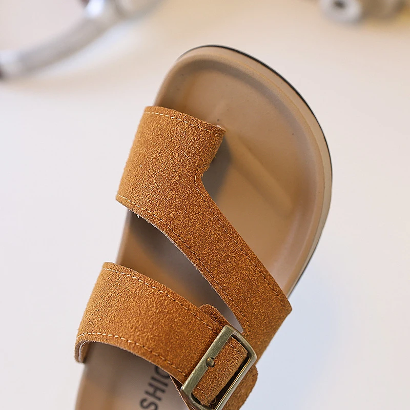 Kids Slipper Boys Cork Sandals Casual Summer New Style Girls Indoor Outdoor Toe-Slip Beach Shoes for Children Classical Shoes