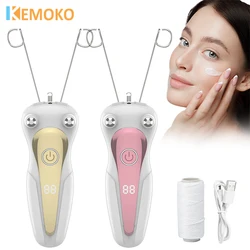 Mini depilatore elettrico per la rimozione dei peli del viso epilatore per la bellezza delle donne epilatore per il corpo con filo di cotone depilatore Display LCD