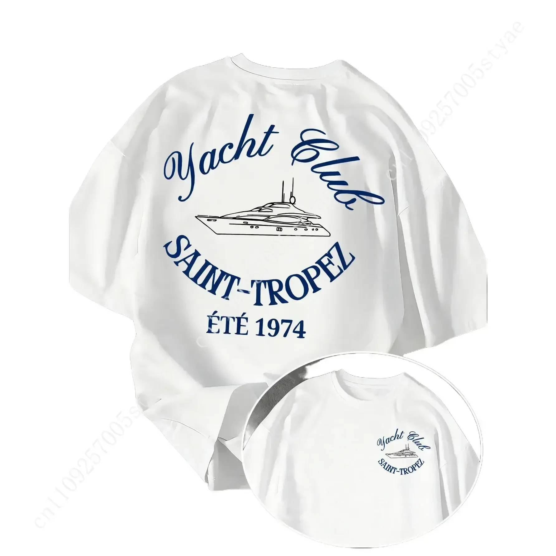 Plein d'ambiance vintage du sud de la France! Le T-shirt du Yacht Club a un style affirmé qui se démarque lorsqu'il est porté par des hommes.