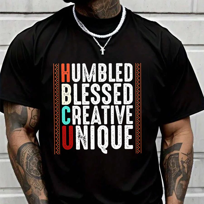 

Men's And Women's T-shirt Humbled Blessed Creative Unique Summer New Tee Short-sleeved Spring Autumn MotoTop