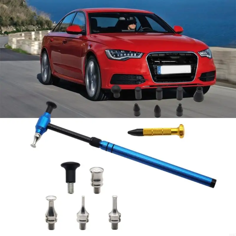 31BC Comprehensive Vehicle Dent Repair Set Telescopic Rod Pit with Hammer and Pen, Aluminum Carbon Fiber for Smooth Finishing