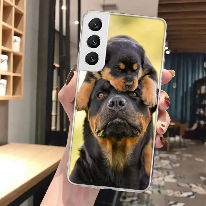 Rottweiler Dog Soft Phone Case For Samsung Galaxy S23 S22 Ultra S21 Plus S20 FE S10 Lite S9 S8 + S10E S7 Edge Pattern Capa