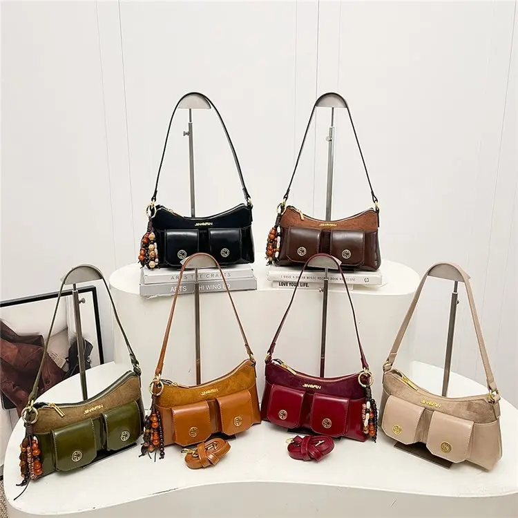 

2026 New Maillard Color Retro Locomotive Women's Bag Trend Korean Tote Bag Niche Large-capacity Commuter Bag
