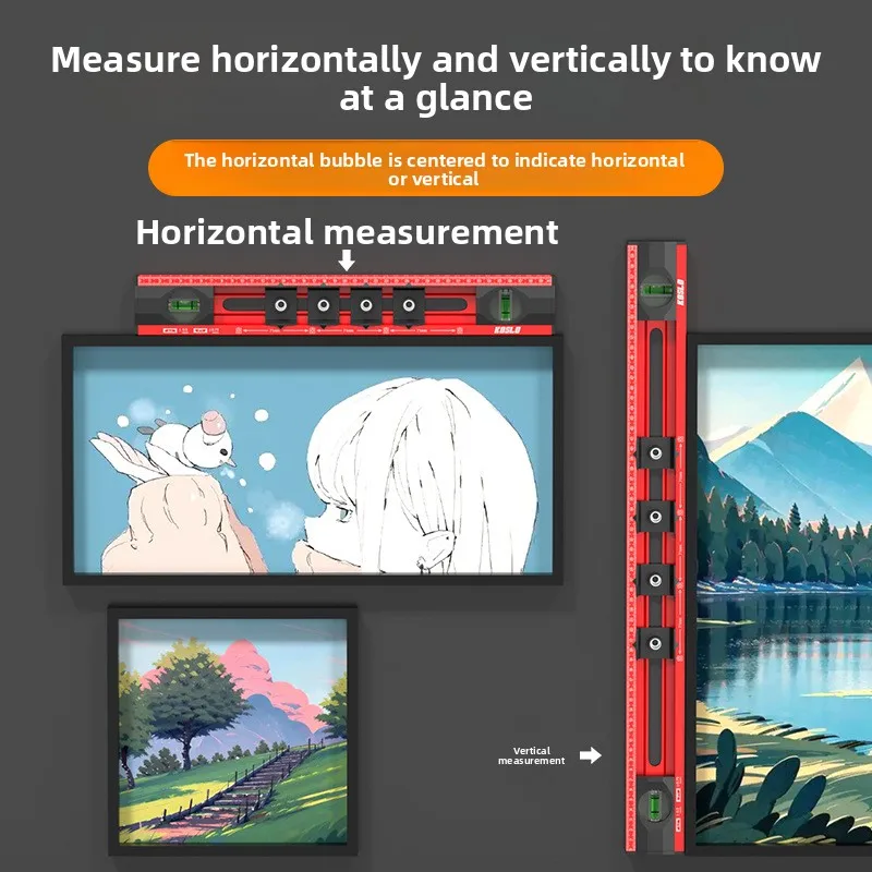 Multi-function Picture Hanging Level Ruler High Precision Level Measuring & Drilling