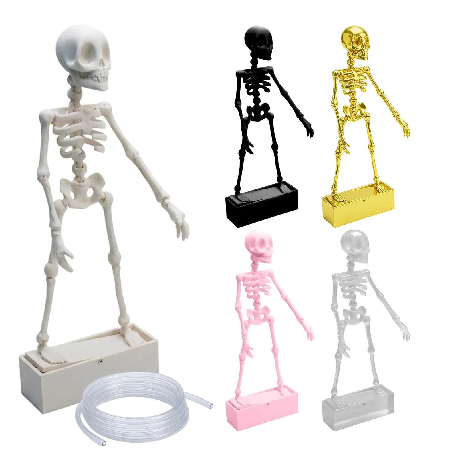 Tanzendes Skelett Aquarium-Dekoration Fischbecken-Bubbler Realistisches Unterwasser-Ornament Interaktiver Luftstein mit Luftschlauch