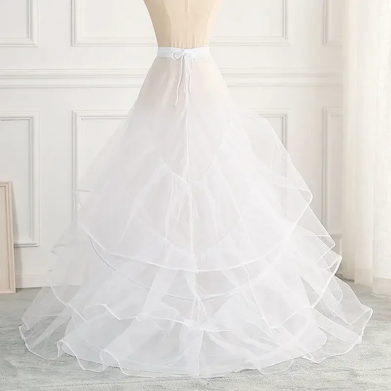 Mesh Trailing Two-Circle Three-Layer Slip Dress Bridal Banquet Trailing Pettiskirt Support