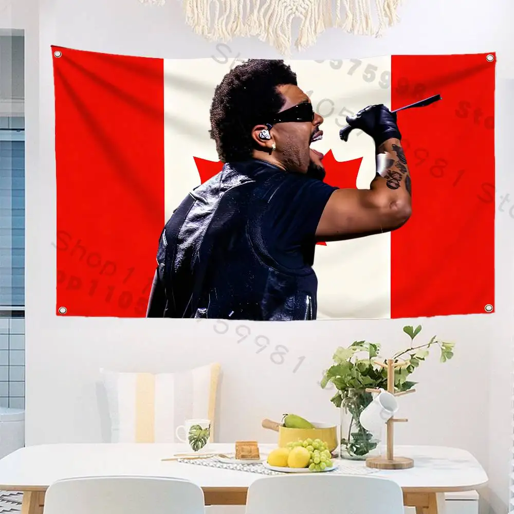 T-The W-Weeknd Hurry Up Tomorrow High-Quality Flag Tapestry Banner Bedroom Living Room Bar Party Wall Decor Outdoor Use