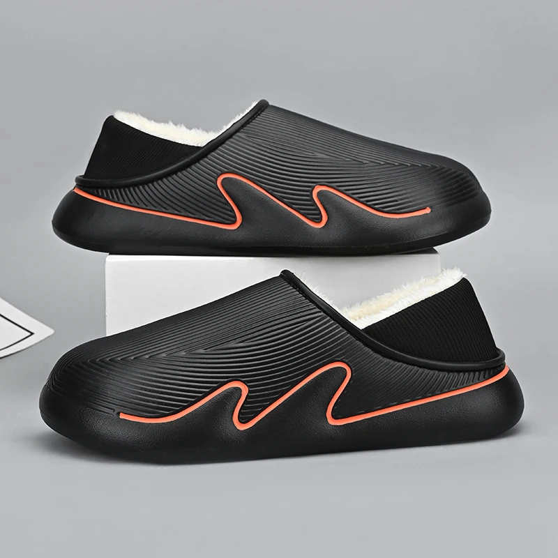 

Winter Men's Warm Slippers Cotton Slippers Waterproof Outdoor Indoor Warm Shoes Men Home Bedroom Plush Slippers Big Size 46 47