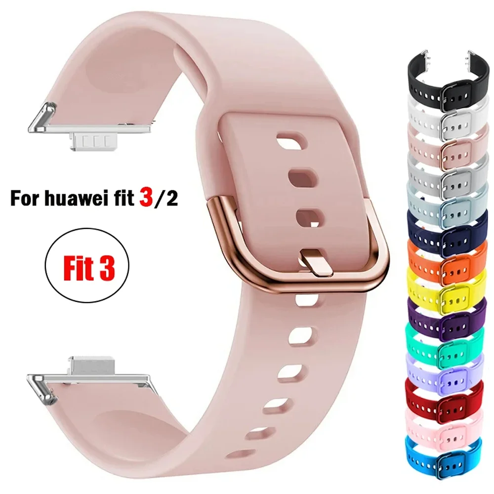 Silicone Band For Huawei Watch FIT 3-2 Strap Wrist watchband metal Buckle Sport bracelet For huawei fit 2 correas Accessories